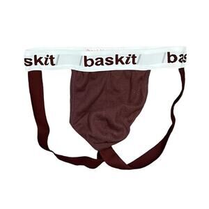 Baskit Brown White 100% Cotton Pouch Classic Jockstrap Underwear Mens Large